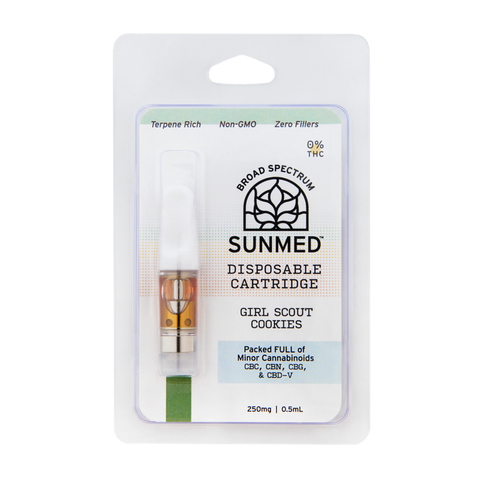 Your CBD Store Girl scout cookies disposable Vape cartridge. Sunmed broad spectrum Vape products
